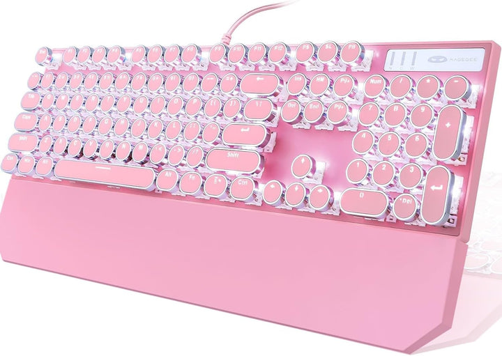 Camiysn Teclado Mecánico para Juegos Estilo Máquina de Escribir, Te...