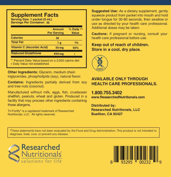 Researched Nutritionals Glutatión liposomal (450 mg) + suplemento d...