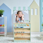 Teamson Kids Jolly Pals Wooden Bakery Market Stand para Kids Ages 3+