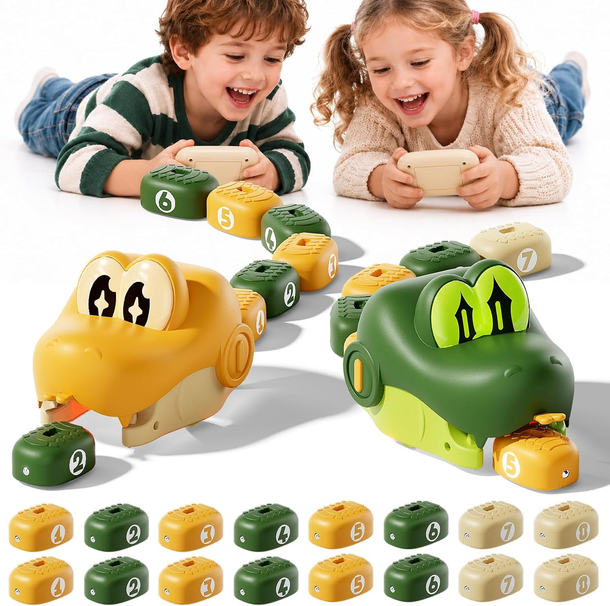 Juguetes para comer serpientes RC para niños de 6 a 12 años, 16 bloques