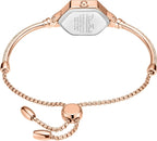 Reloj de pulsera pequeño de oro rosa para mujer, reloj de diamante analógico hexagonal de vestir, mini reloj impermeable para mujer