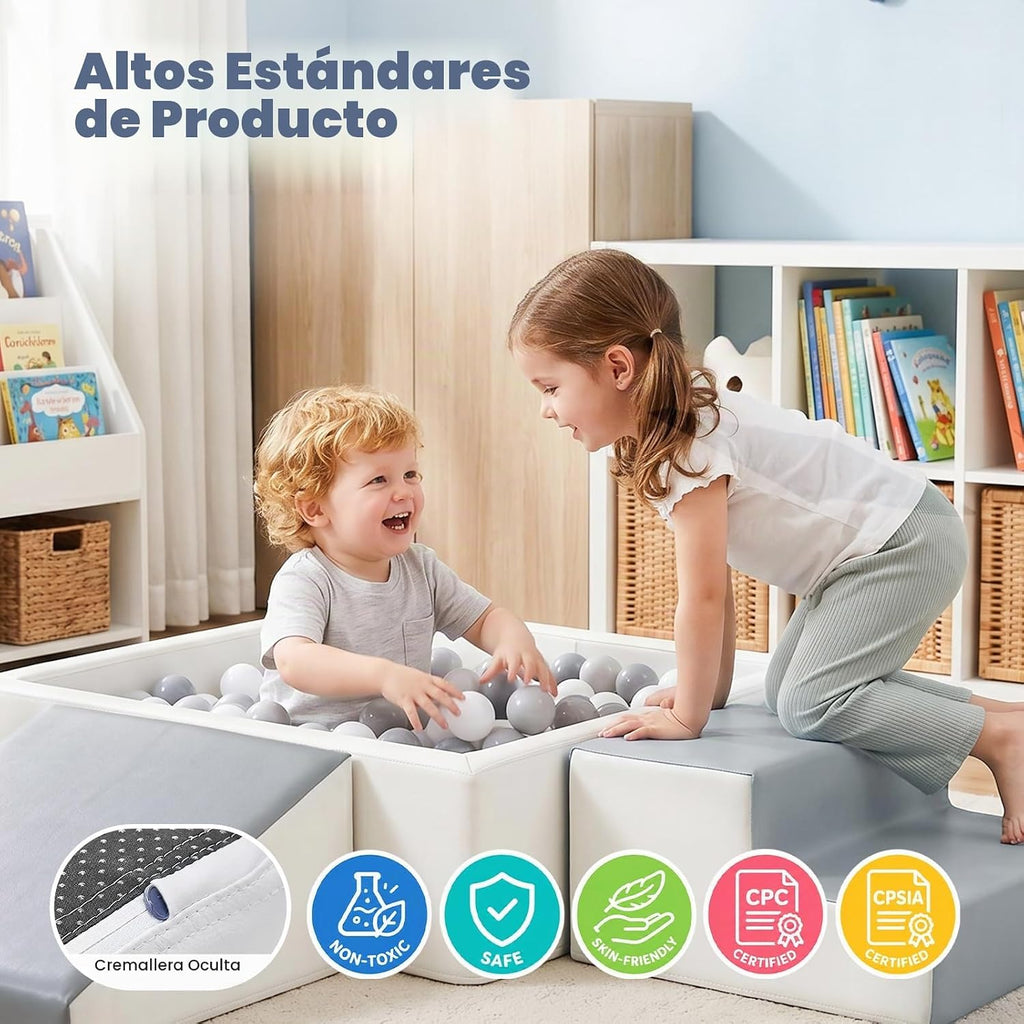 Hoohtoot Bloques de escalada de espuma con pozo de bolas cuadrado para