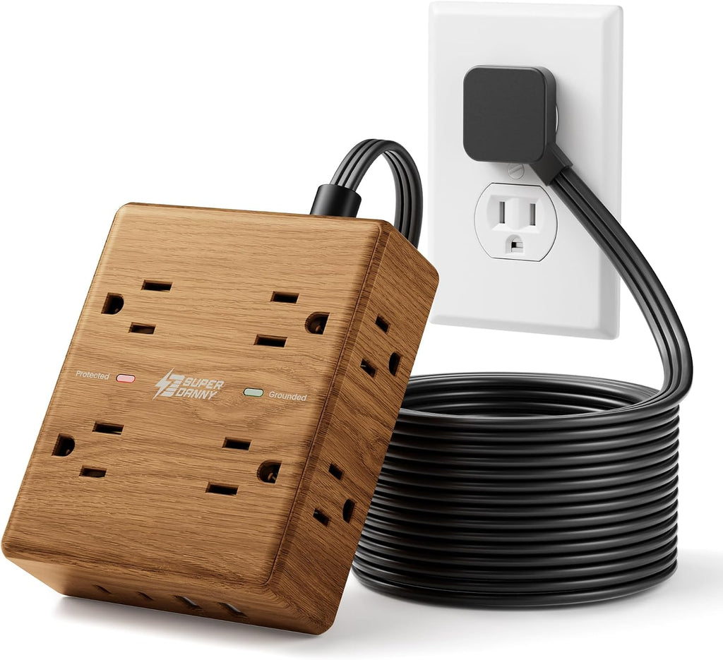 SUPERDANNY Cable de extensión marrón de 10 pies, protector contra