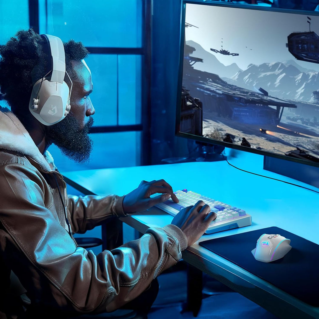 Redragon Ratón inalámbrico para juegos, ratón para juegos MMO UP 16...