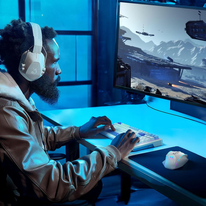 Redragon Ratón inalámbrico para juegos, ratón para juegos MMO UP 16...