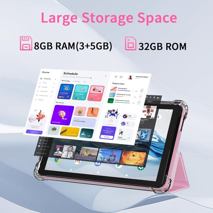 IWEGGO Tablet Android 15 con estuche, Tablet de 7 pulgadas 8GB RAM+...