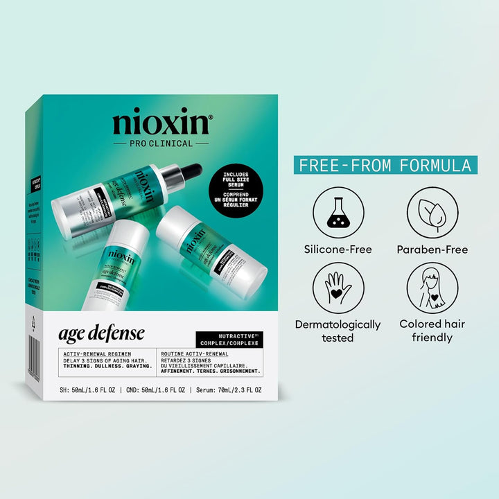 Nioxin Age Defense Kit antienvejecimiento | Limpiador desintoxicant...