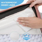 Cama ortopédica para perros grandes, cama de lujo impermeable de felpa para jaula de perros con funda extraíble y lavable con parte inferior antideslizante, colchón de espuma para mascotas tipo caja
