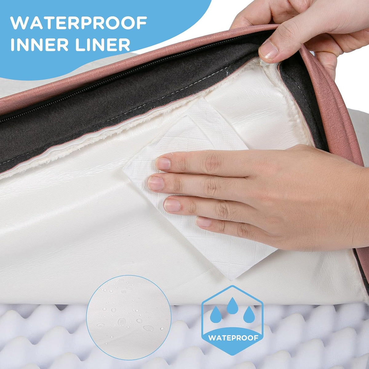 Cama ortopédica para perros grandes, cama de lujo impermeable de felpa para jaula de perros con funda extraíble y lavable con parte inferior antideslizante, colchón de espuma para mascotas tipo caja