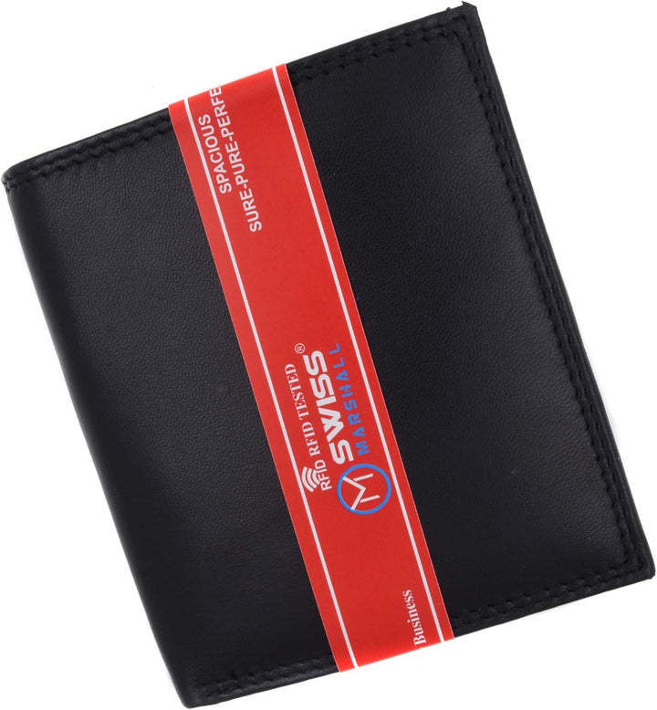 Swiss Marshall Cartera europea de piel de cordero con bloqueo RFID...