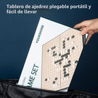 Magnetic Go Juego de juego de 14.36 pulgadas, tablero plegable de 19 × 19, ideal para profesionales, principiantes, niños y adultos (Weiqi) Juego de mesa portátil de estrategia de viaje