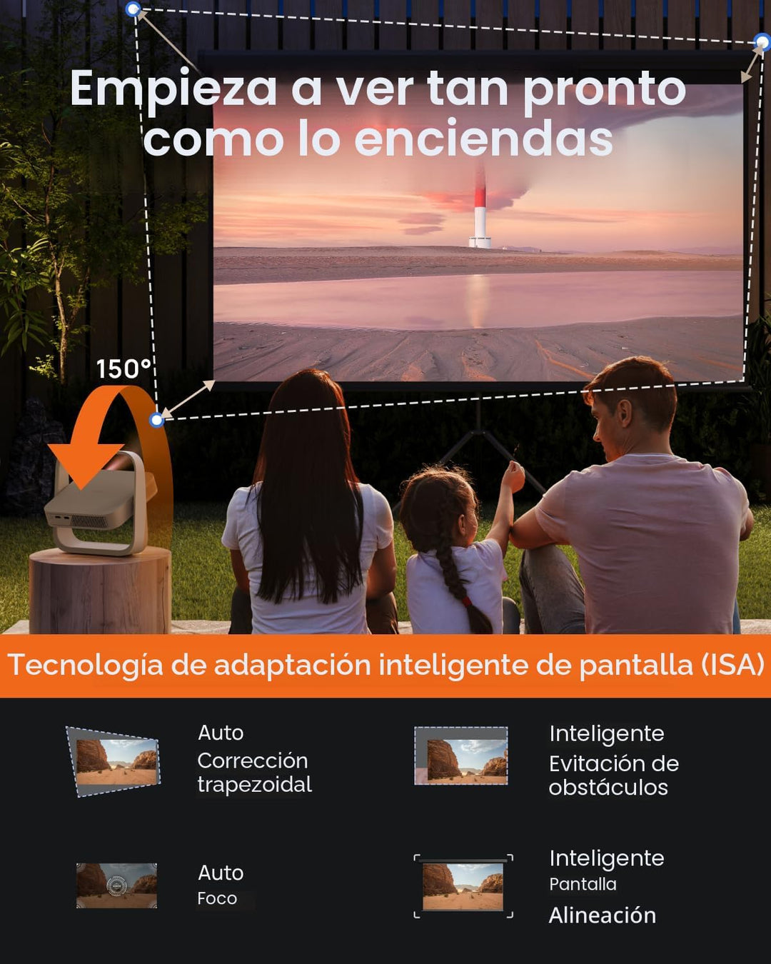 XGIMI Elfin Flip Proyector Portátil, Proyector al Aire Libre de Res...