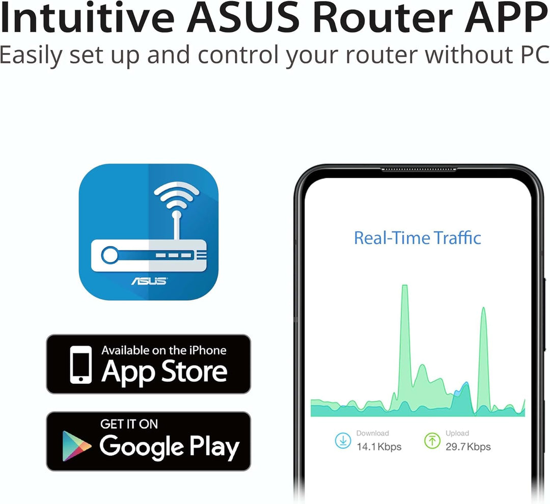 ASUS Router AX3000 WiFi 6 (RT-AX57) - Router de Internet inalámbric...