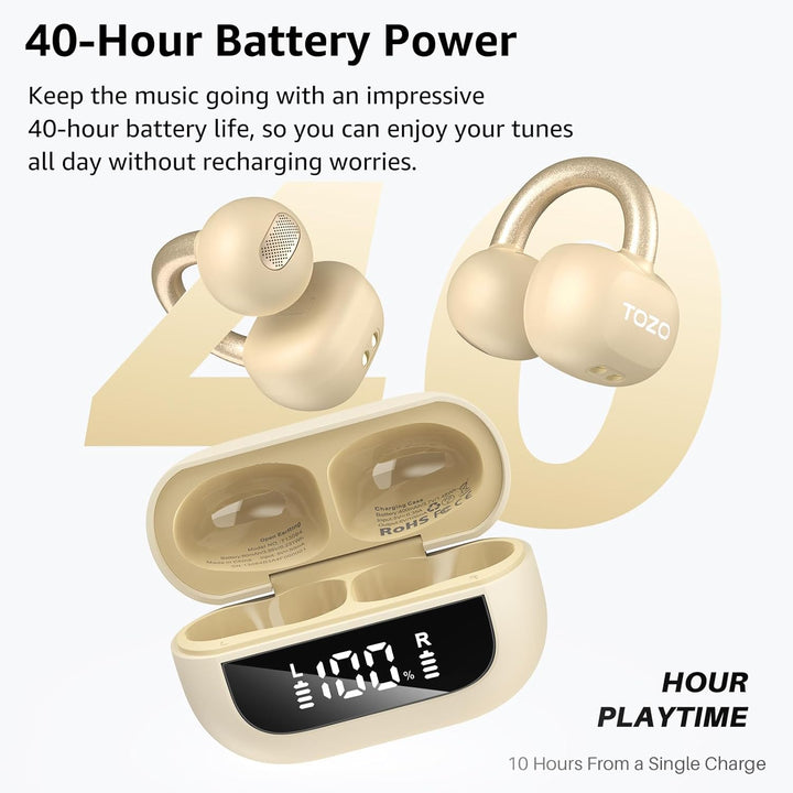 TOZO OpenEarRing Auriculares Verdaderos de Oído Abierto, Auriculare...