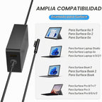 Cargador para portátil Surface Pro de 65 W, para Microsoft Surface Pro Charger Windows Surface Laptop 7, 6, 5, 4, 3, 2, para Microsoft Surface Pro10, 9, 8, 7+, 7, 6, 5, 4, 3, X, Surface Book3, 2, 1, Surface Go Tablet, compatible con 44W, 10 pies