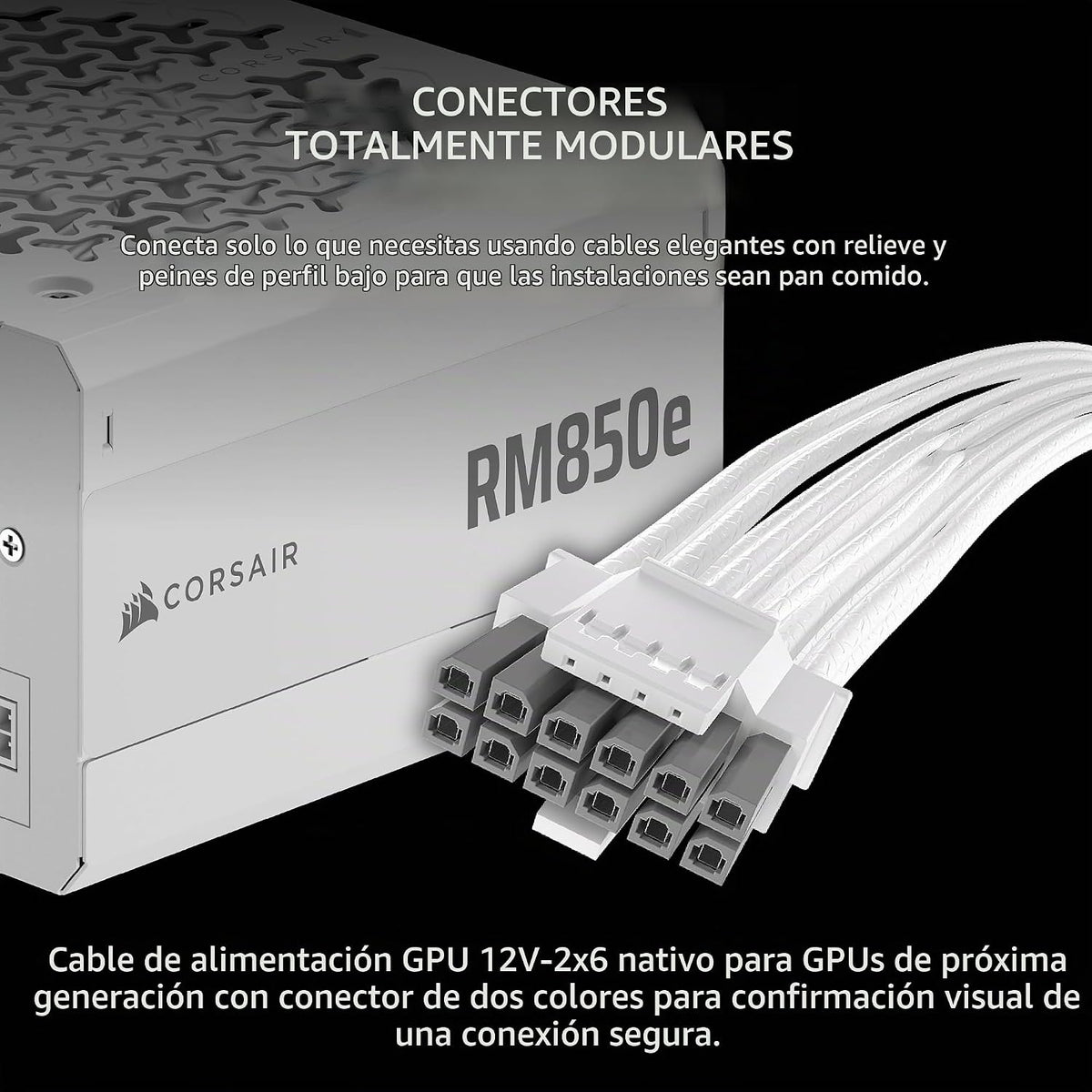 CORSAIR RM850e ATX 3.1 PCIe 5.1 Ready Fuente de alimentación comple...