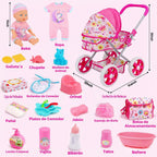 Juego de cochecito de muñeca de bebé, juguetes para niñas y niños