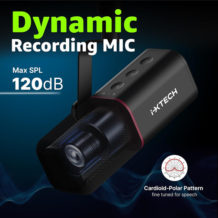 IXTECH Micrófono dinámico cardioide con cubierta de micrófono, micr...
