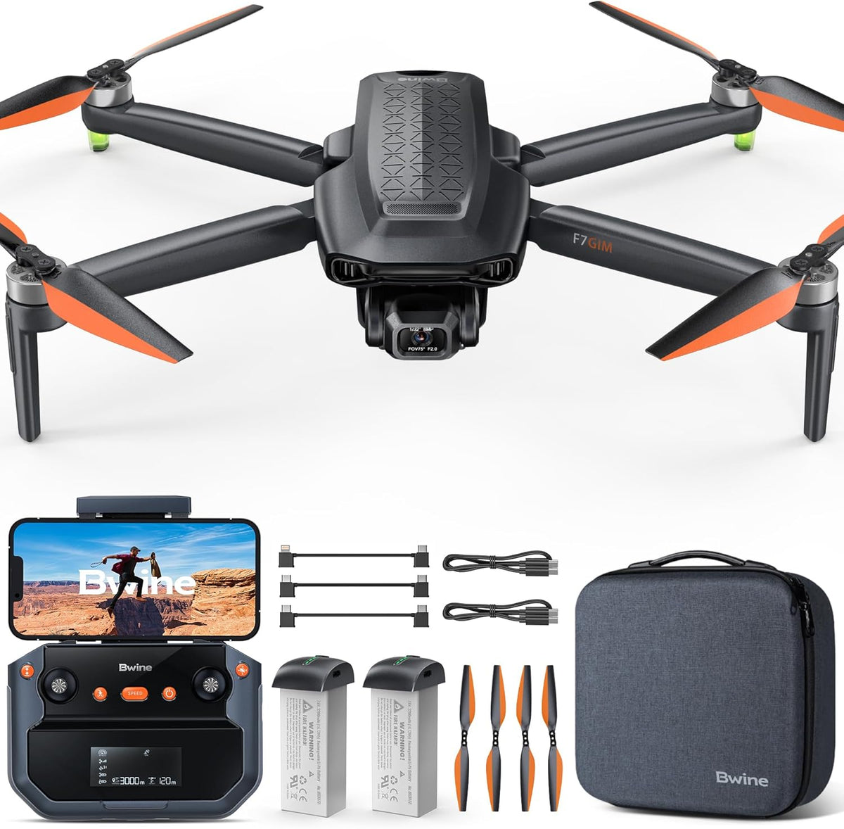 Bwine F7GIM 4K Video 6K Foto Drones con cámara para adultos cardán de 3