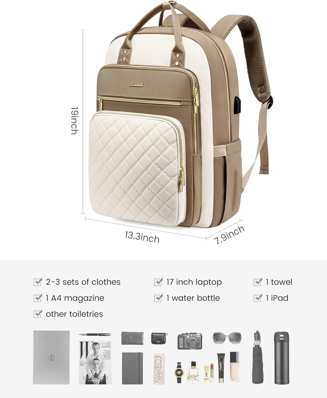 LOVEVOOK Mochila para computadora portátil para mujer, mochila para...