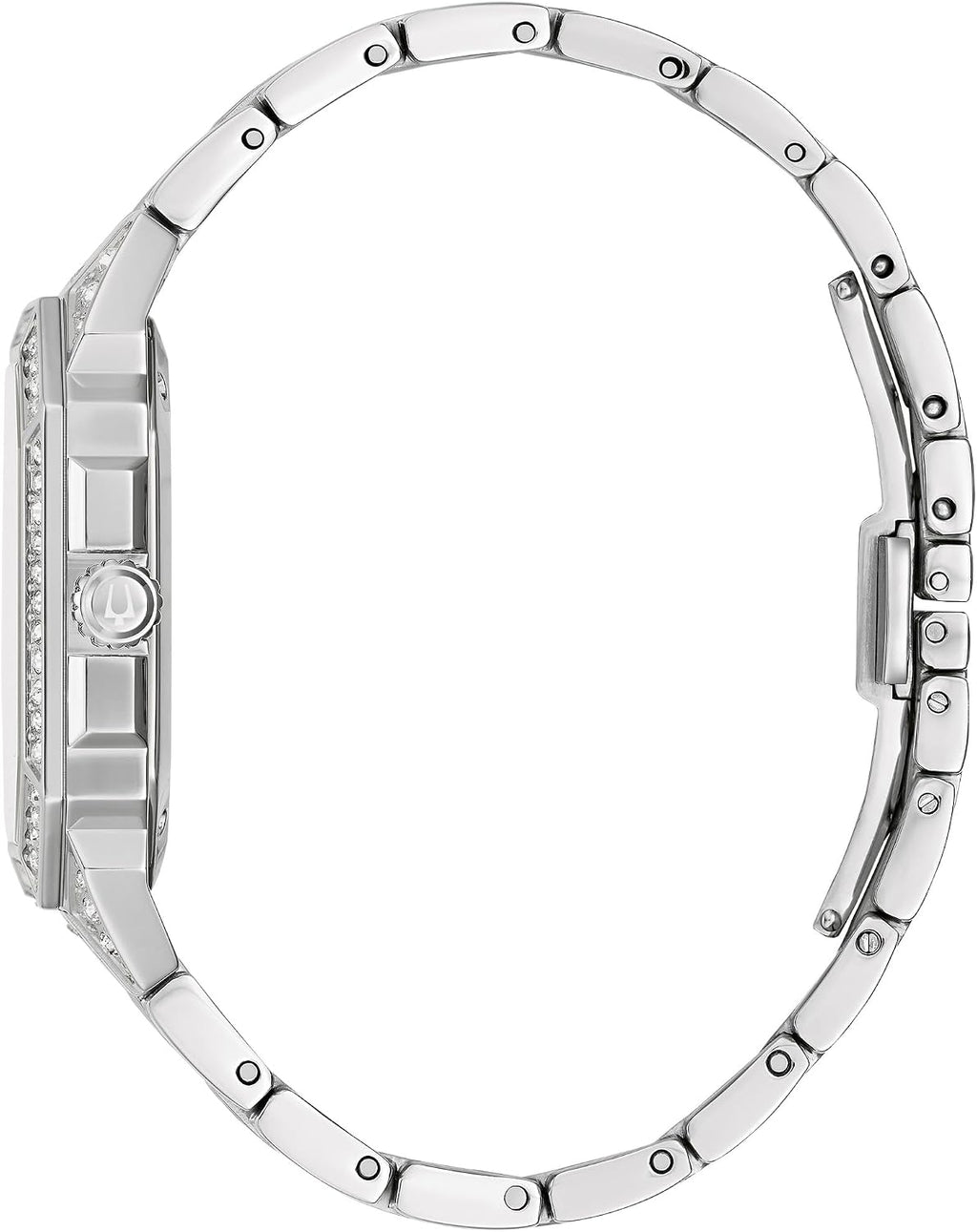 Bulova Reloj de acero inoxidable de plata Octava para hombre; esfera de forma octágona, estilo de 3 manecillas: 96A285