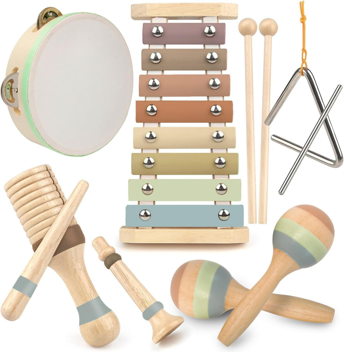 Stoie's Instrumentos musicales de madera para niños pequeños co...
