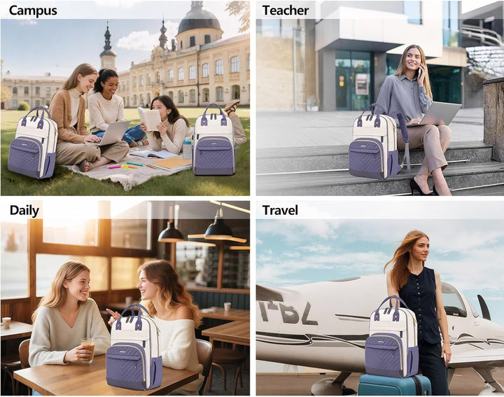 Mochila para laptop para mujer, bolsa de trabajo, mochila de viaje...