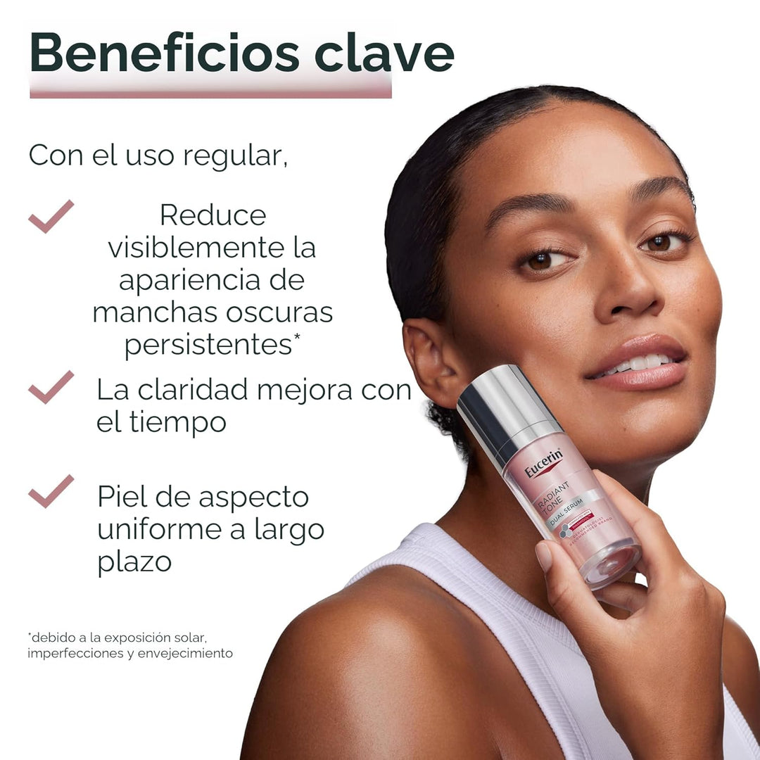 Eucerin Radiant Tone - Suero dual corrector de manchas oscuras, sue...