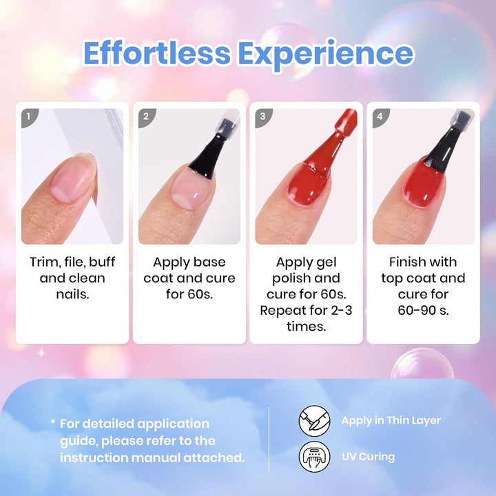 Beetles - Kit de esmalte de uñas de gel pastel, 36 colores con gel...