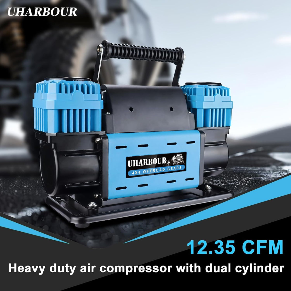 Uharbour Compresor de aire todoterreno de 12V de doble compresor co...