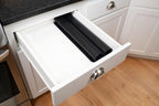 GASARÉ - Tapete de silicona extra grande, grueso, para encimera de cocina, resistente al calor, protector de encimera, antideslizante, fácil de limpiar, se puede cortar (negro, 25 x 17 pulgadas)