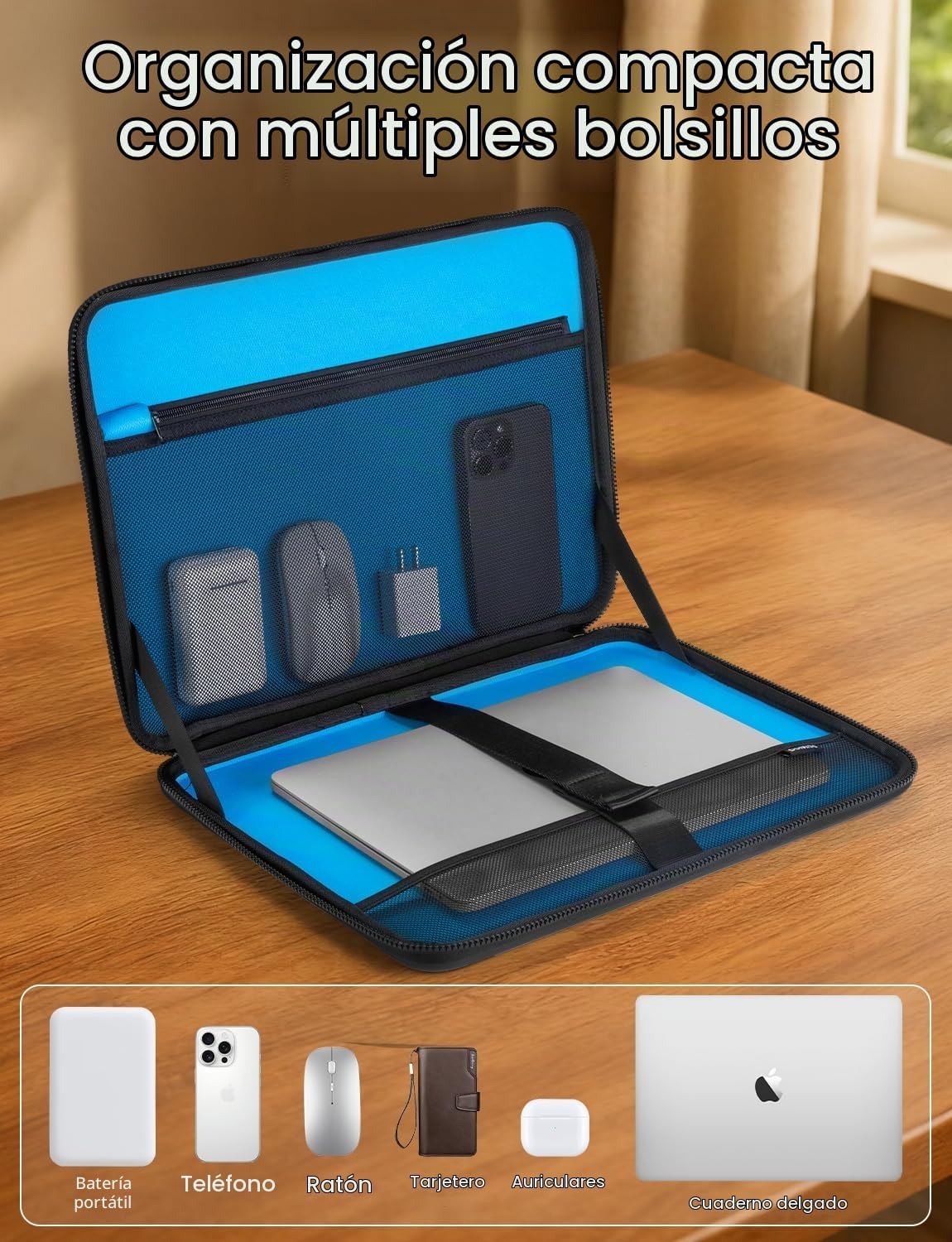 DOMISO Funda para Laptop de 15.6 Pulgadas Bolsa de Hombro a Prueba...