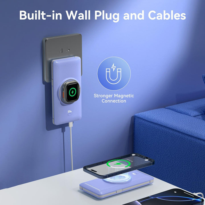Cargador portátil magnético de 10000 mAh para iWatch y iPhone, 22,5...