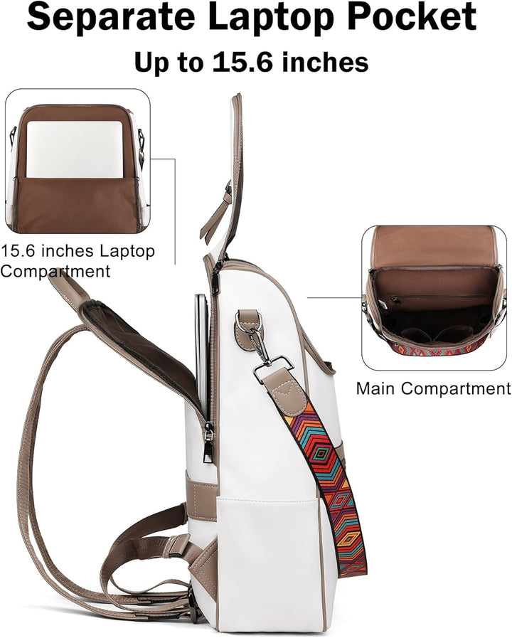 FADEON Mochila para computadora portátil para mujer, mochila de via...