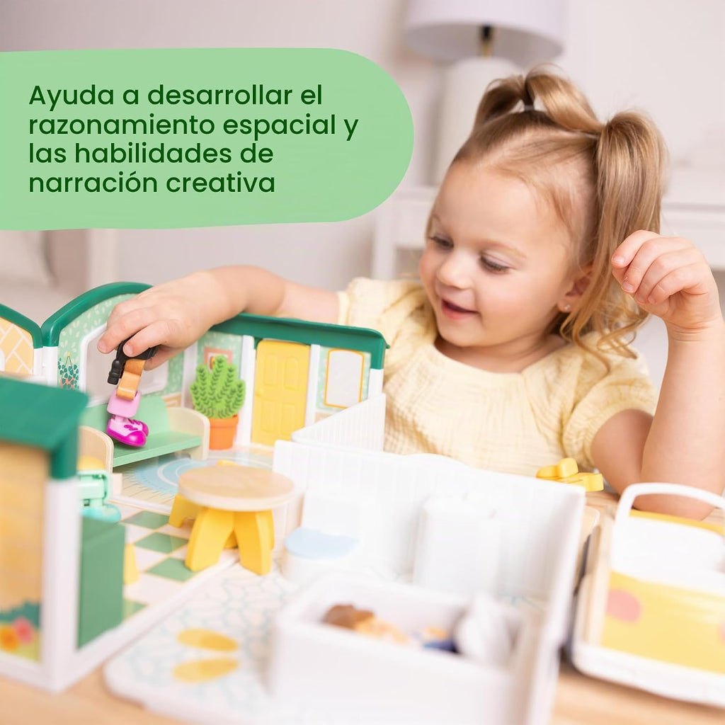 Melissa & Doug Cheery Lane - Juego modular de casa de juegos, figuras de