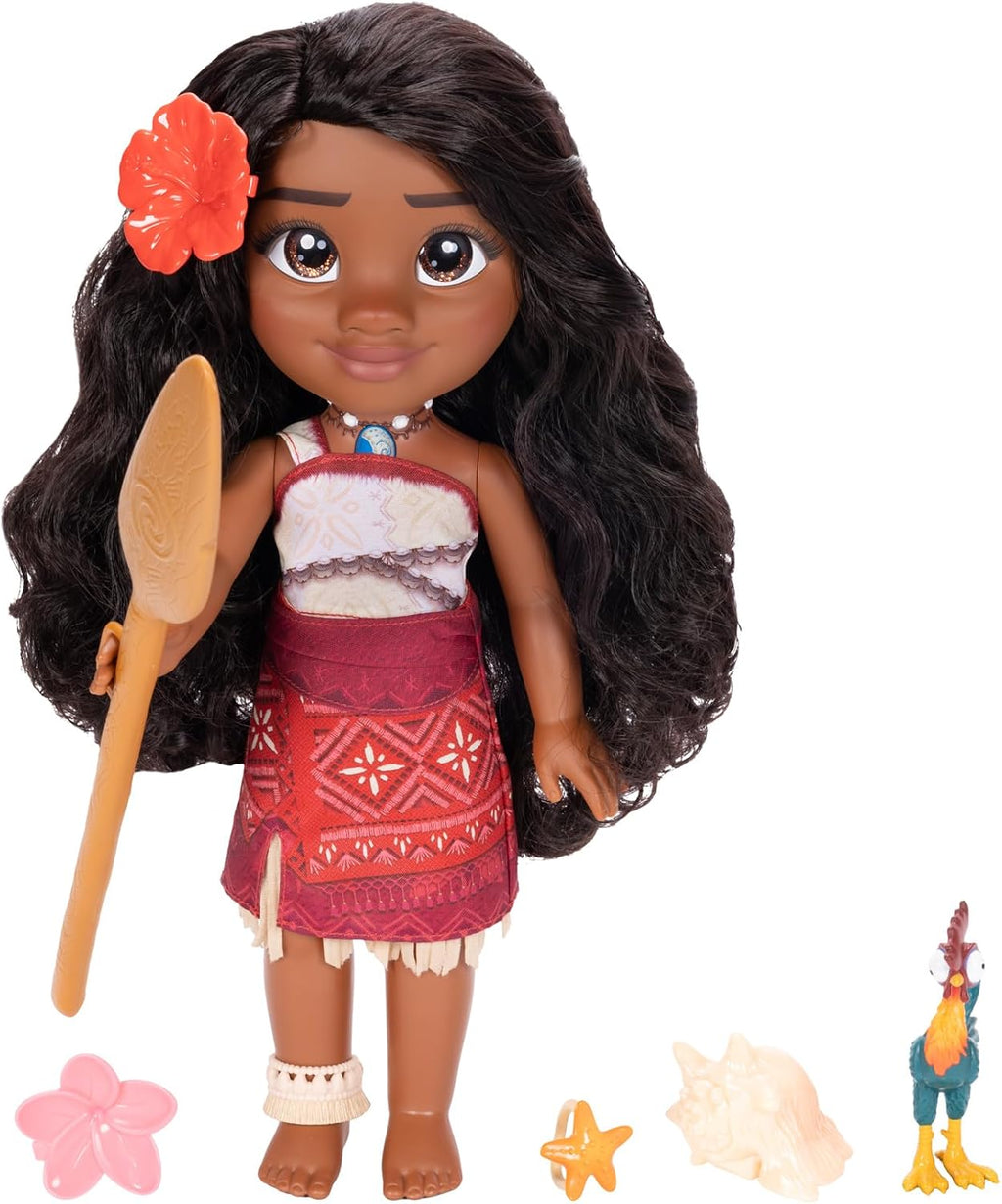 Disney Moana 2 My Singing Friend Moana Doll & Heihei Figure Playset para niñas con licencia oficial de Disney, gran regalo de cumpleaños para niños y niñas