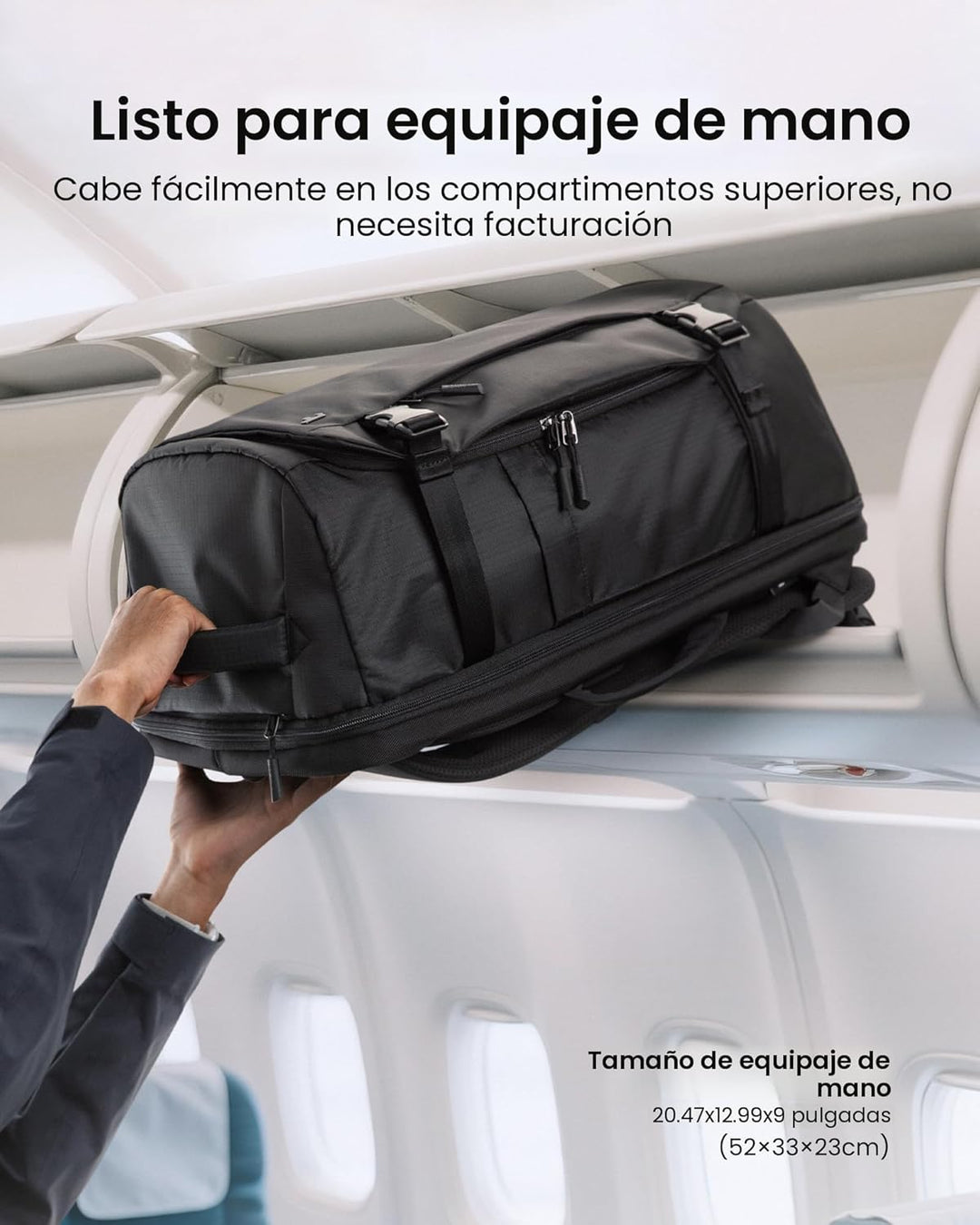 Mochila de viaje tomtoc, equipaje de mano aprobado para vuelos y co...