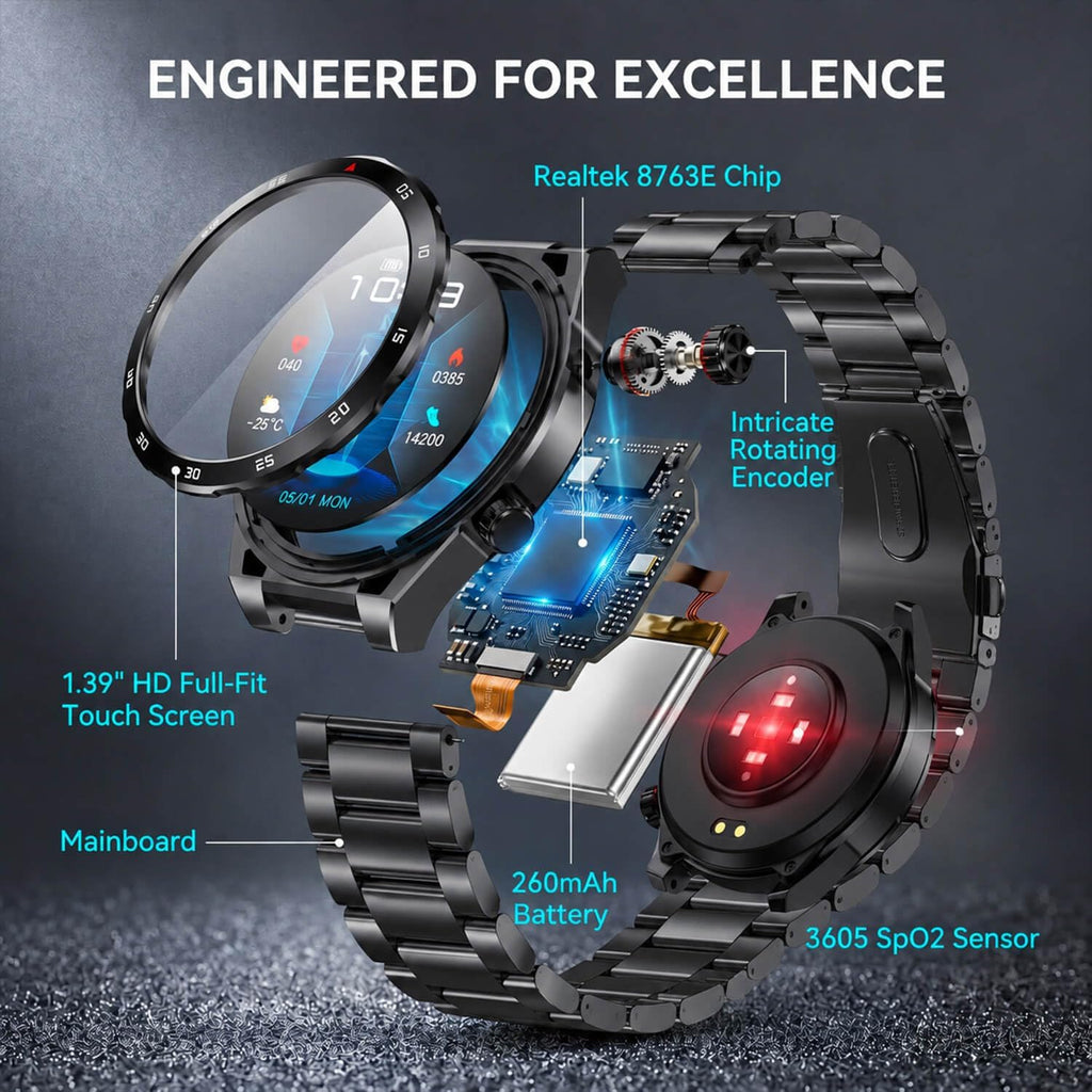 Reloj inteligente, pantalla AMOLED Bluetooth Llamadas Fitness