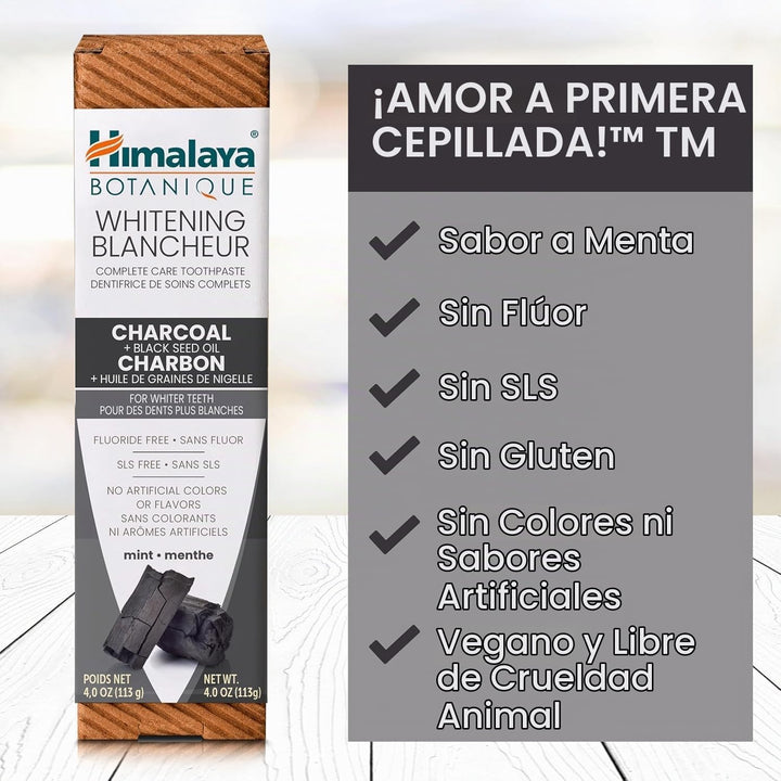 Himalaya Botanique Whitening Pasta de dientes antiplaca con carbón...