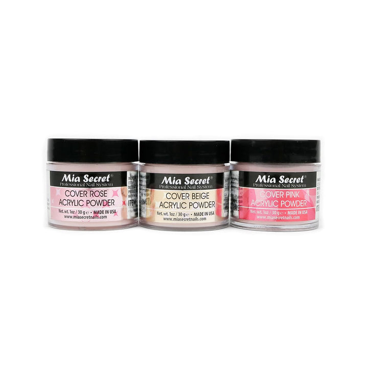 Mia Secret Polvo Acrílico de Cobertura Juego de 3 Piezas - Rosa\/Be...