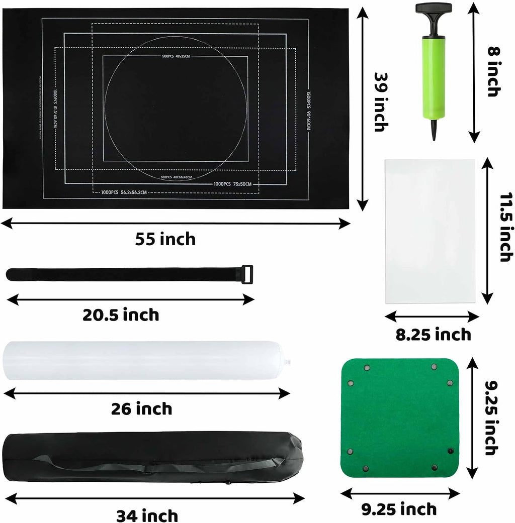 Alfombrilla enrollable para rompecabezas de 3000 piezas, fieltro negro, estilo clásico, portátil, 99 cm x 99 cm, para 6+ años