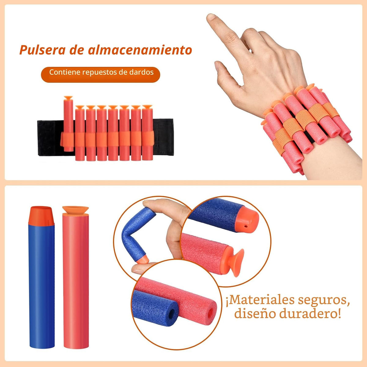 Juego de 4 Blasters para Niños de 5+ Años | 80 Dardos de Espuma y 4 Muñequeras | Regalo de Juguete de Batalla en Equipo - Navidad Cumpleaños Fiesta de Pascua