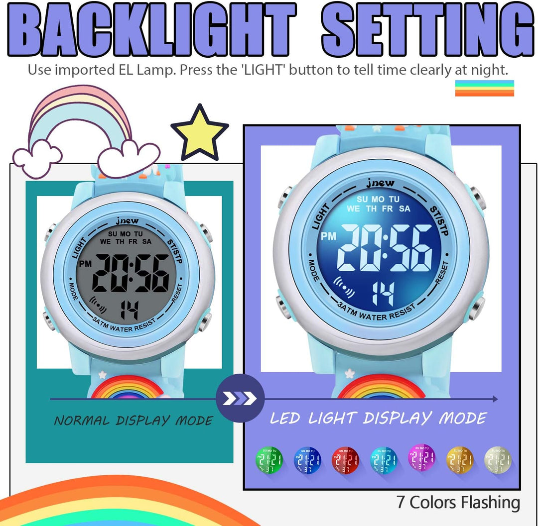 VAPCUFF Relojes impermeables 3D de dibujos animados para niñas con...
