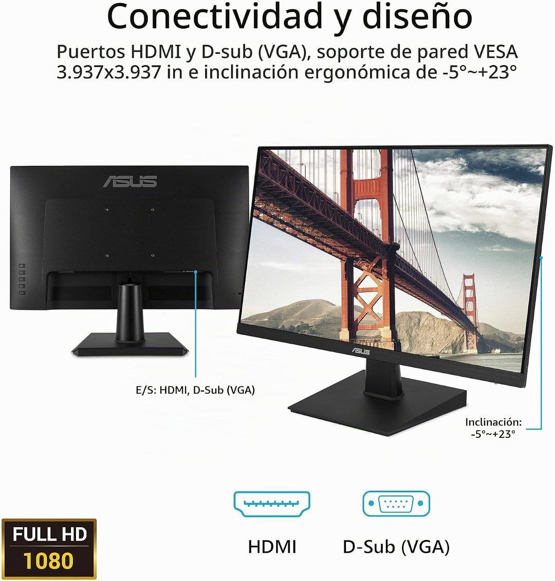 ASUS Monitor de escritorio de 27 pulgadas, Full HD (1920 x 1080), I...