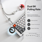 Split Dual 8K Gaming Cable AM Edition 1.4m / 4.6 ft (4.6 pies), conexión dual de alta velocidad, baja latencia, compatible con dispositivos USB tipo C, malla duradera de alambre plateado
