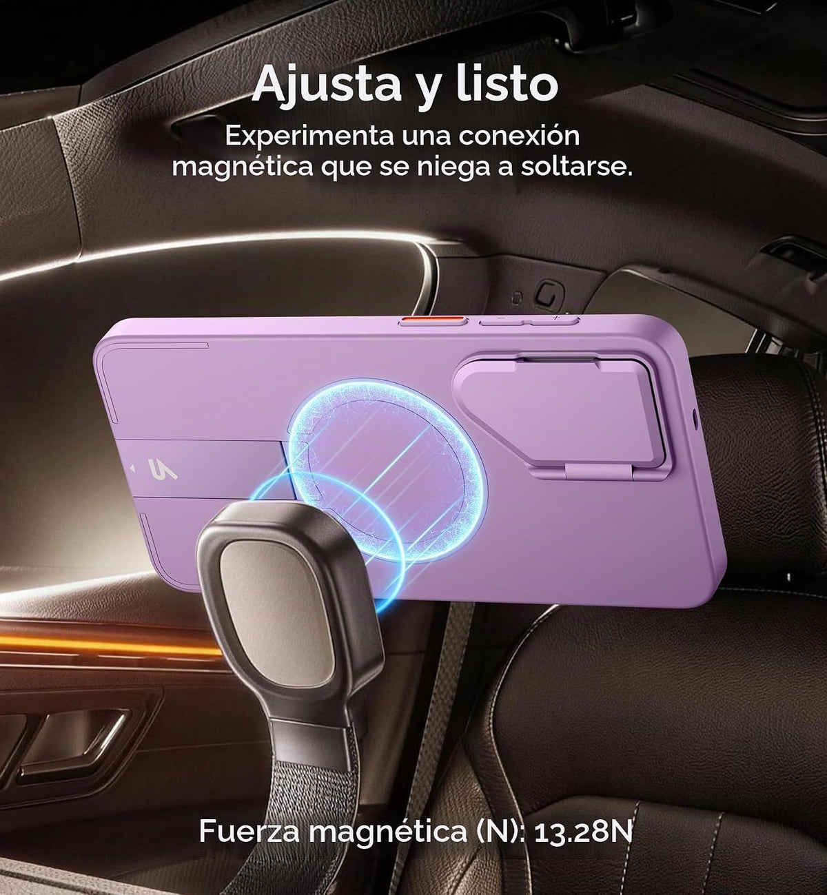 SURITCH para Samsung Galaxy S26 Plus Funda para Teléfono, Cubierta Magnética Protectora con Cubierta para Cámara y Soporte Metálico Ajustable para Galaxy S26 Plus - Taro Purple
