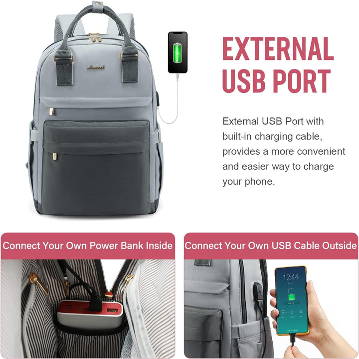 LOVEVOOK Mochila de viaje para laptop para mujer, bolsa antirrobo p...