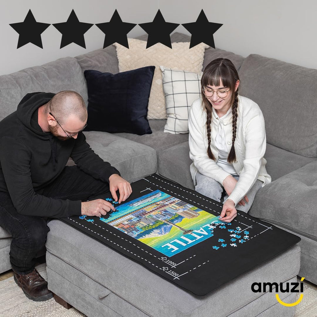 Puzzle Mat para Rompecabezas: Acomoda 1500, 1000 y 500 piezas, Rodillo para Romanos Rompecabezas, Almacenamiento y Transporte para Adultos y Niños, de Amuzi