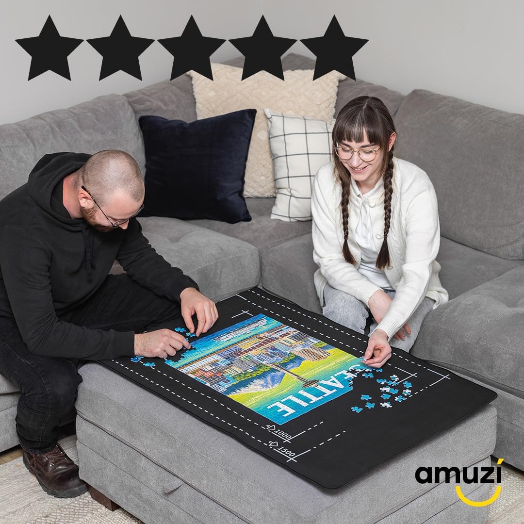 Puzzle Mat para Rompecabezas: Acomoda 1500, 1000 y 500 piezas, Rodillo para Romanos Rompecabezas, Almacenamiento y Transporte para Adultos y Niños, de Amuzi
