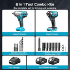 Seesii Kit combinado de llave de impacto y destornillador de impacto para